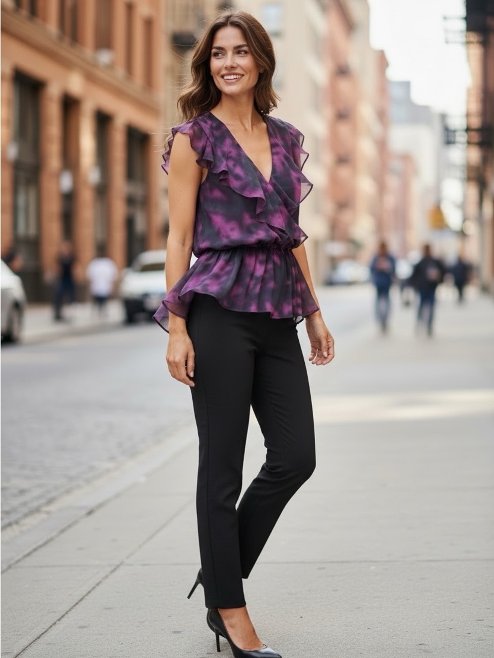 2 for $20 Larry Levine Ruffled Top
